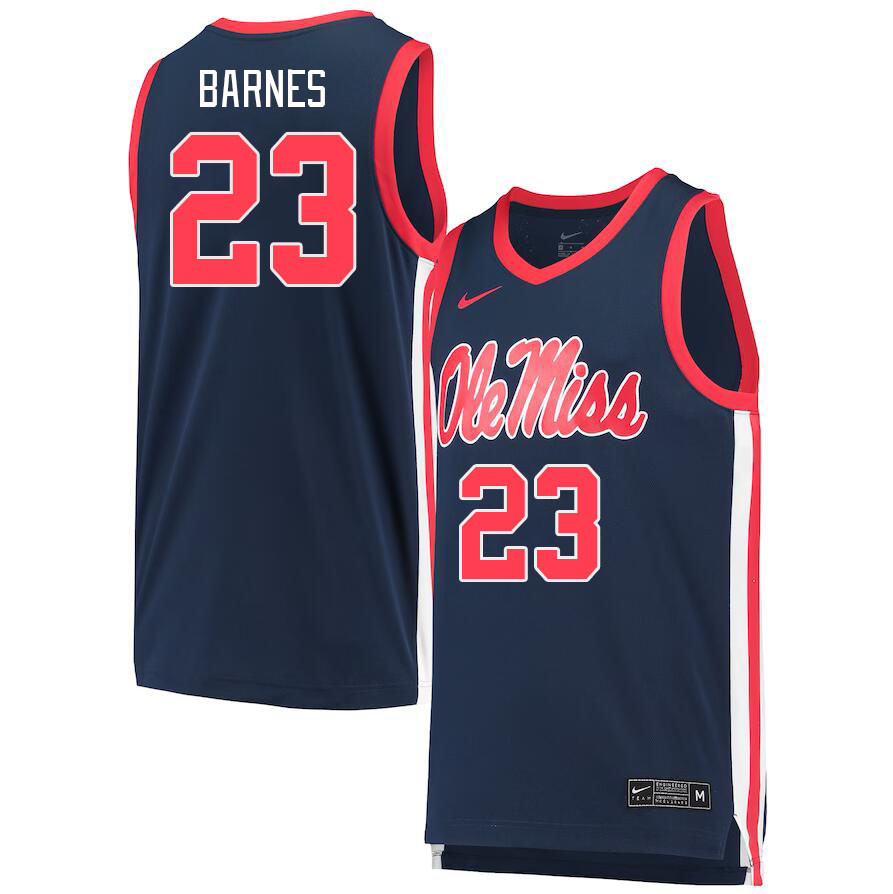 Ole Miss Rebels #23 Cameron Barnes College Basketball Jerseys Stitched Sale-Navy
